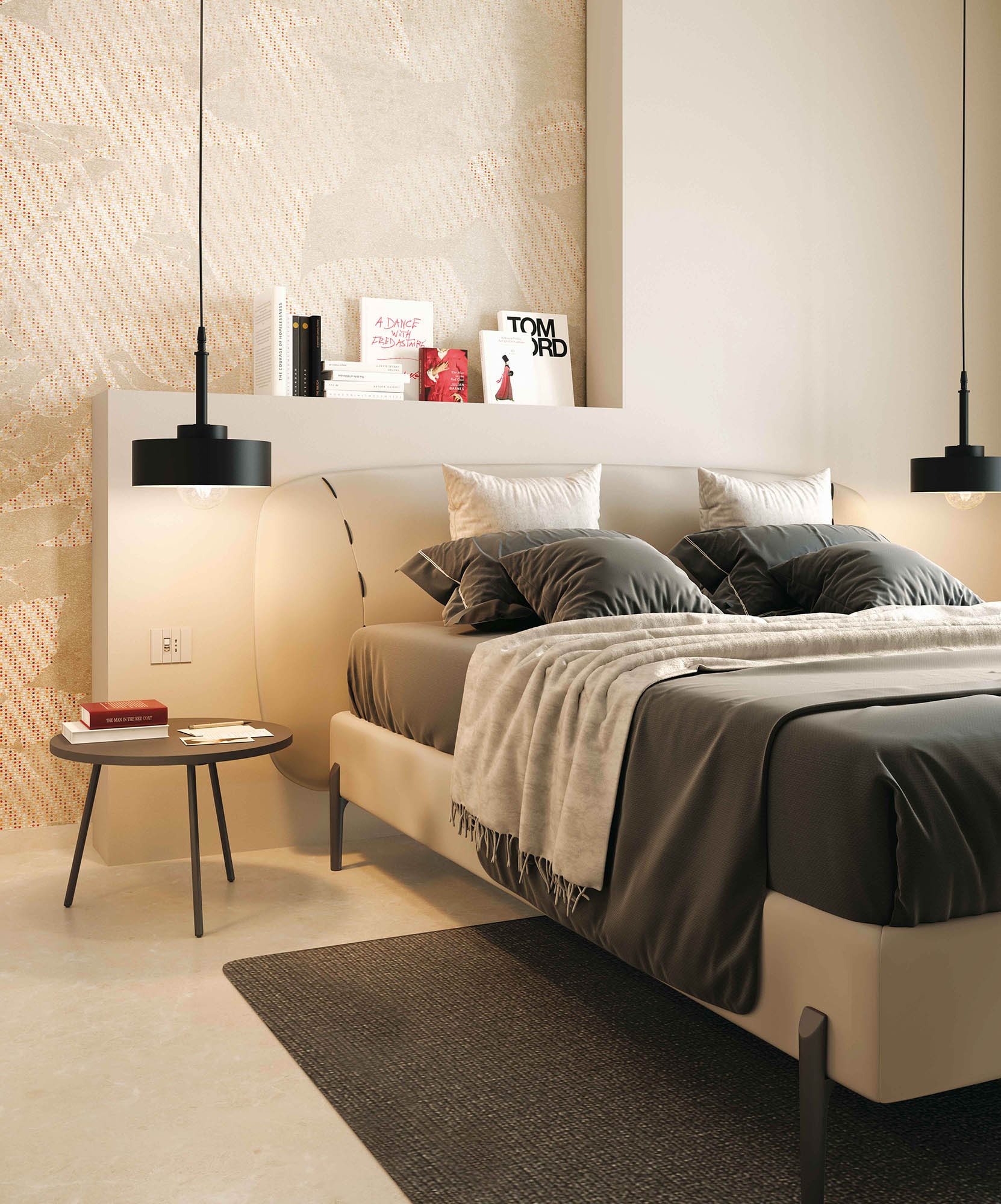 Letto matrimoniale in tessuto String Lift - La Casa Moderna