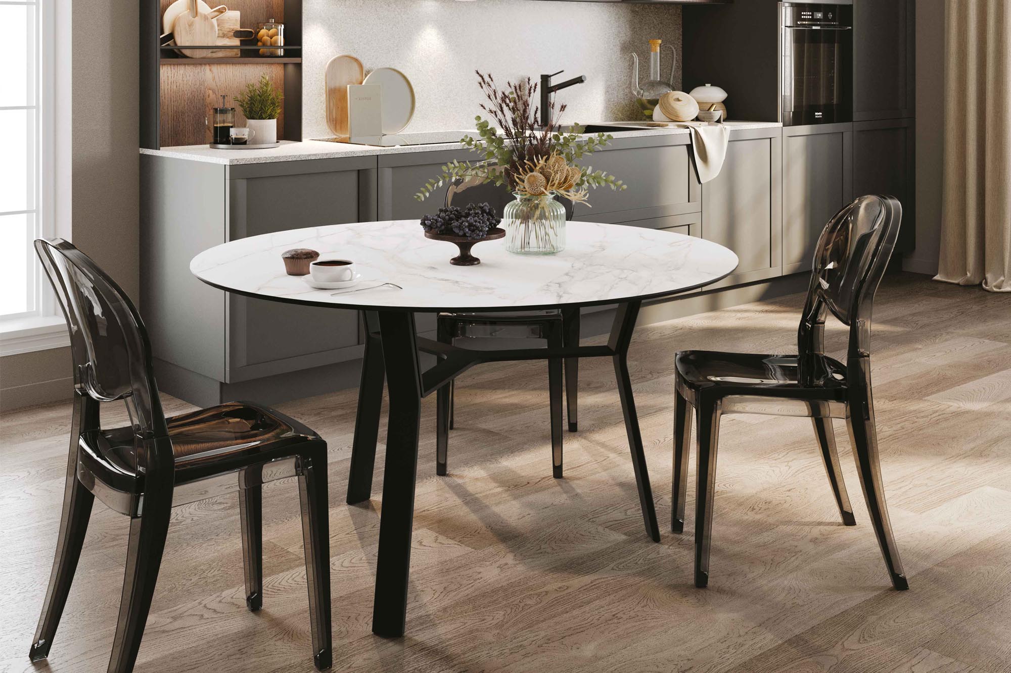 Tavolo fisso rotondo in ceramica -sair - La Casa Moderna