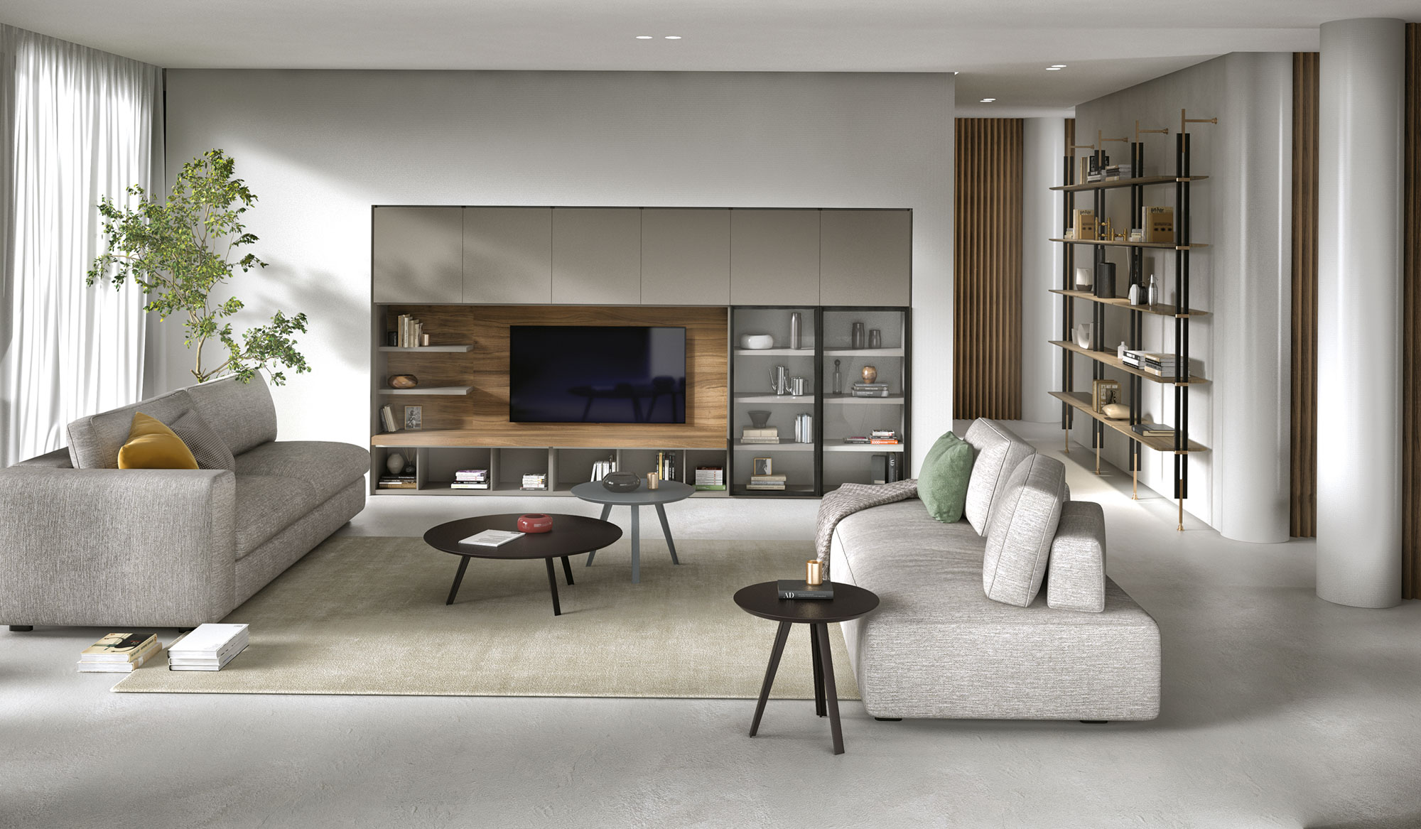 Soggiorno a Spalla con vetrine e boiserie Mood Day 2114 - La Casa Moderna