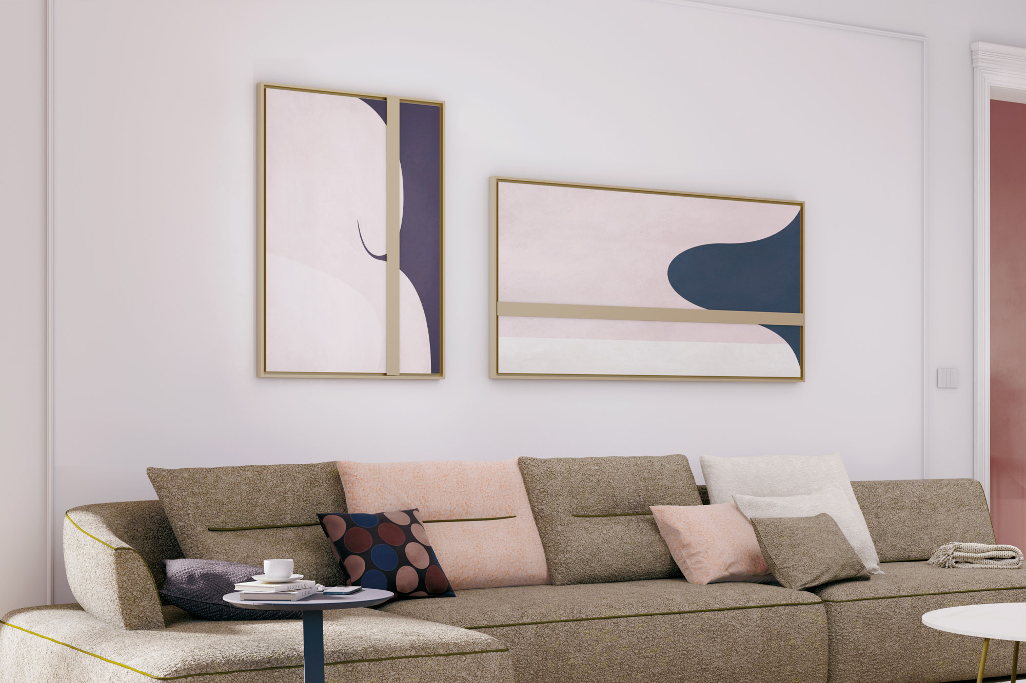 Quadri materici con fascia decorativa in metallo - La Casa Moderna