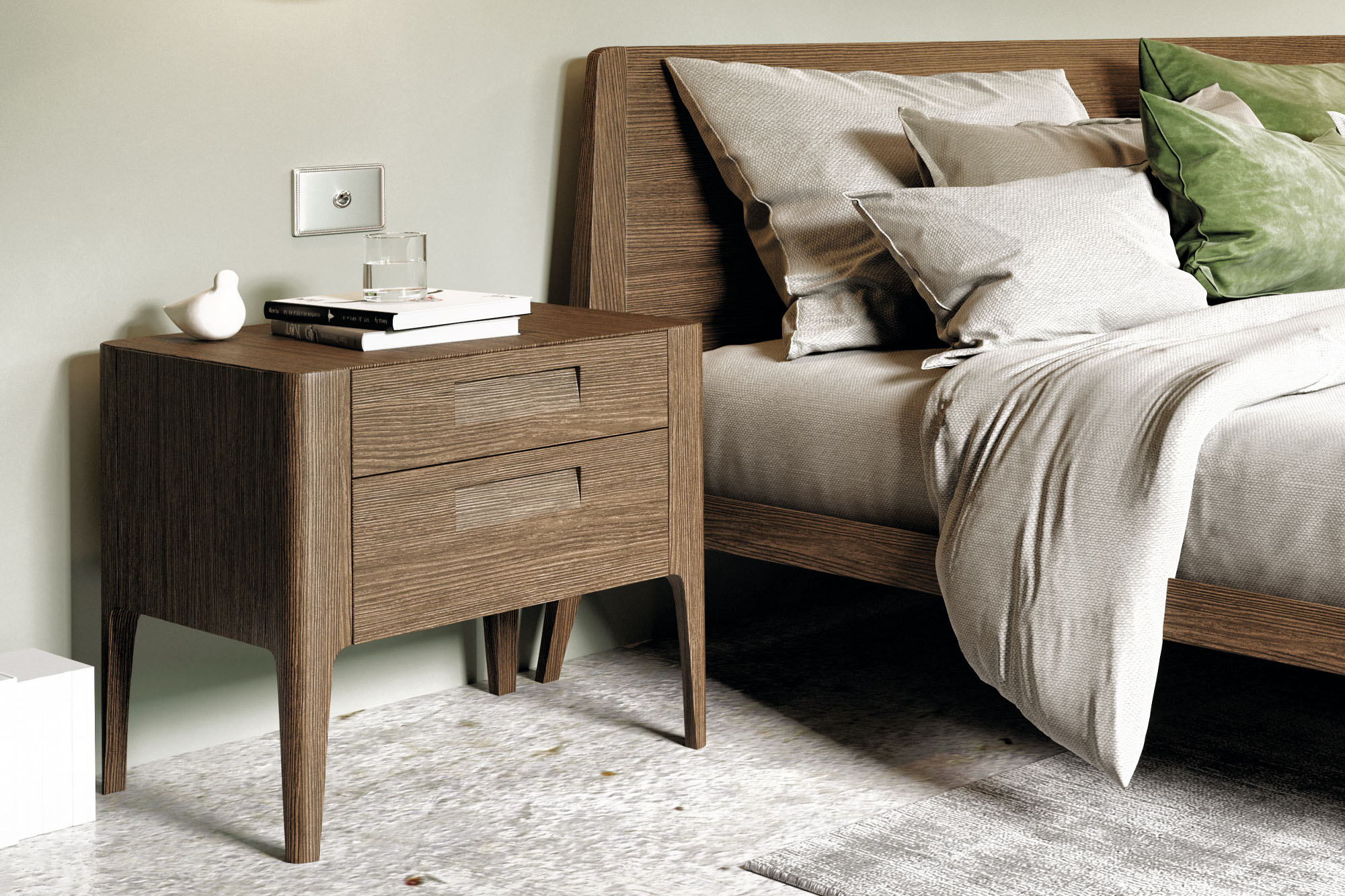 Comodino in legno spazzolato - La Casa Moderna