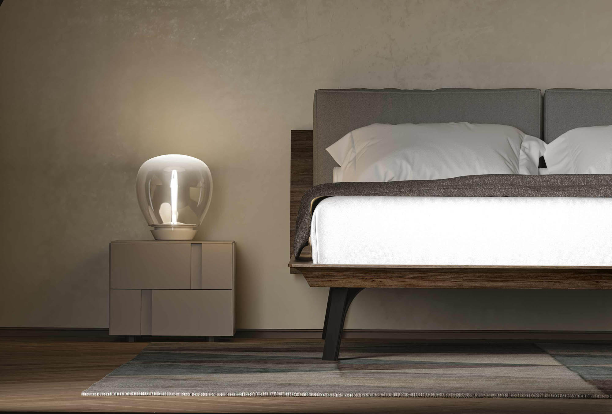 Letto in legno con cuscinoni - La Casa Moderna