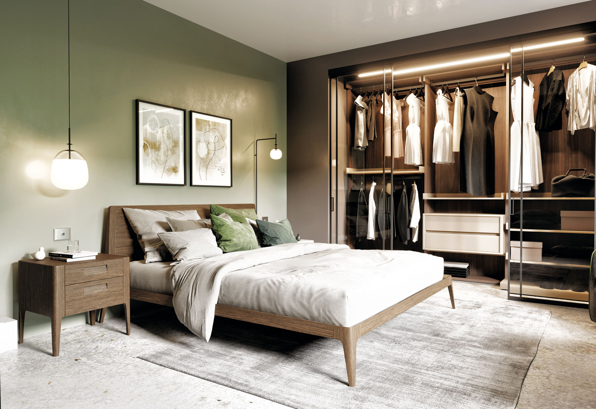 Letto in legno e piedi massello - La Casa Moderna