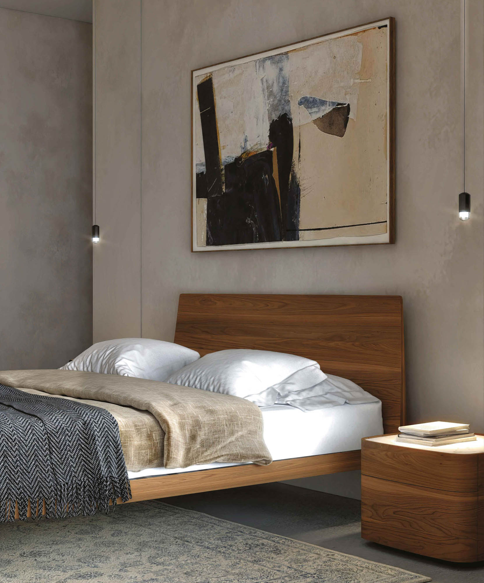 Letto in legno e piedi massello - La Casa Moderna