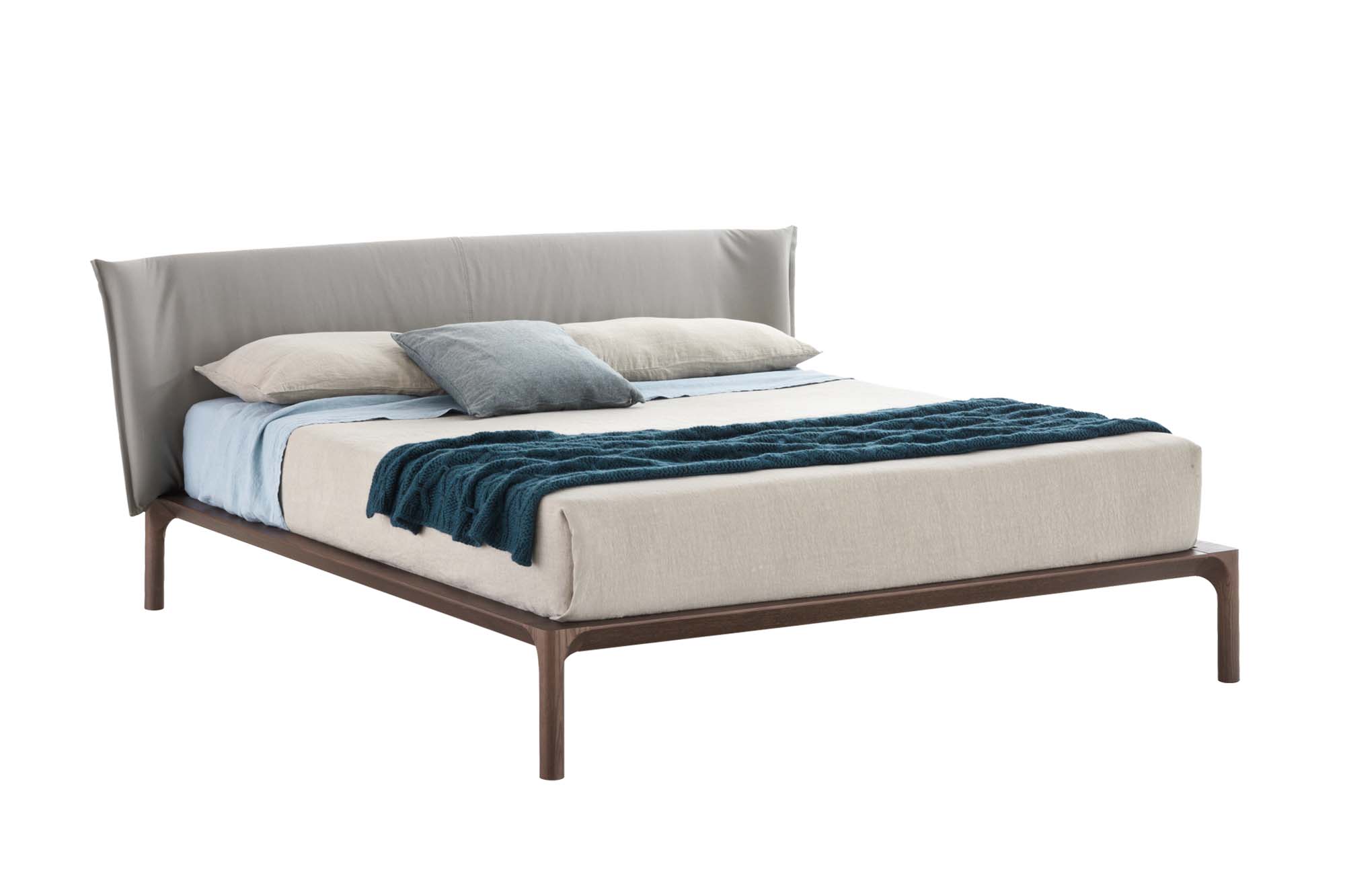 Letto matrimoniale in legno e tessuto - La Casa Moderna