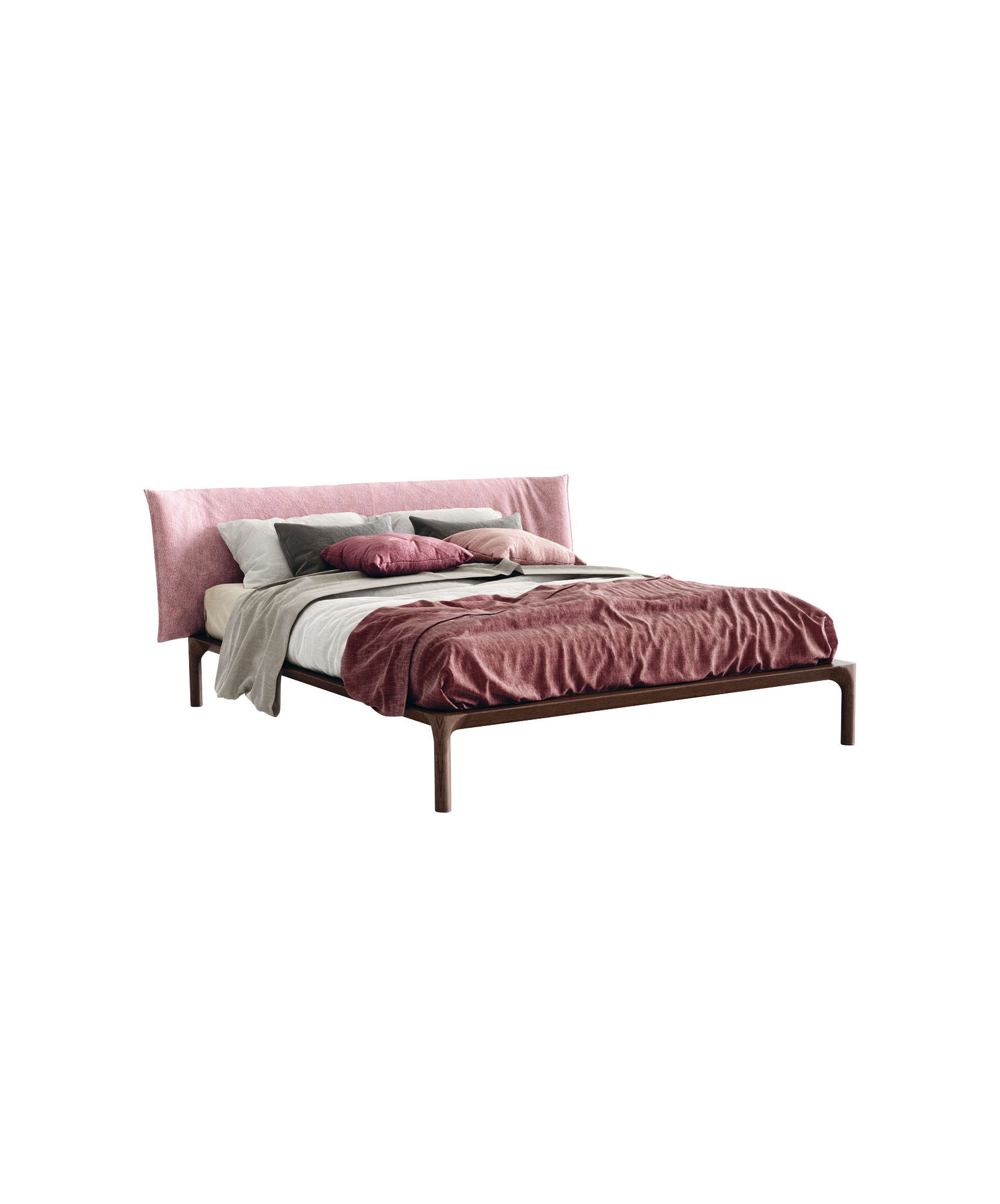 Letto matrimoniale in legno e tessuto - La Casa Moderna