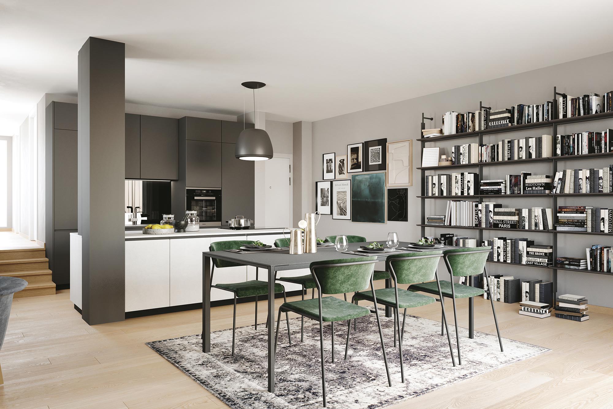 Cucina a isola effetto resina Pratica 2208 - La Casa Moderna