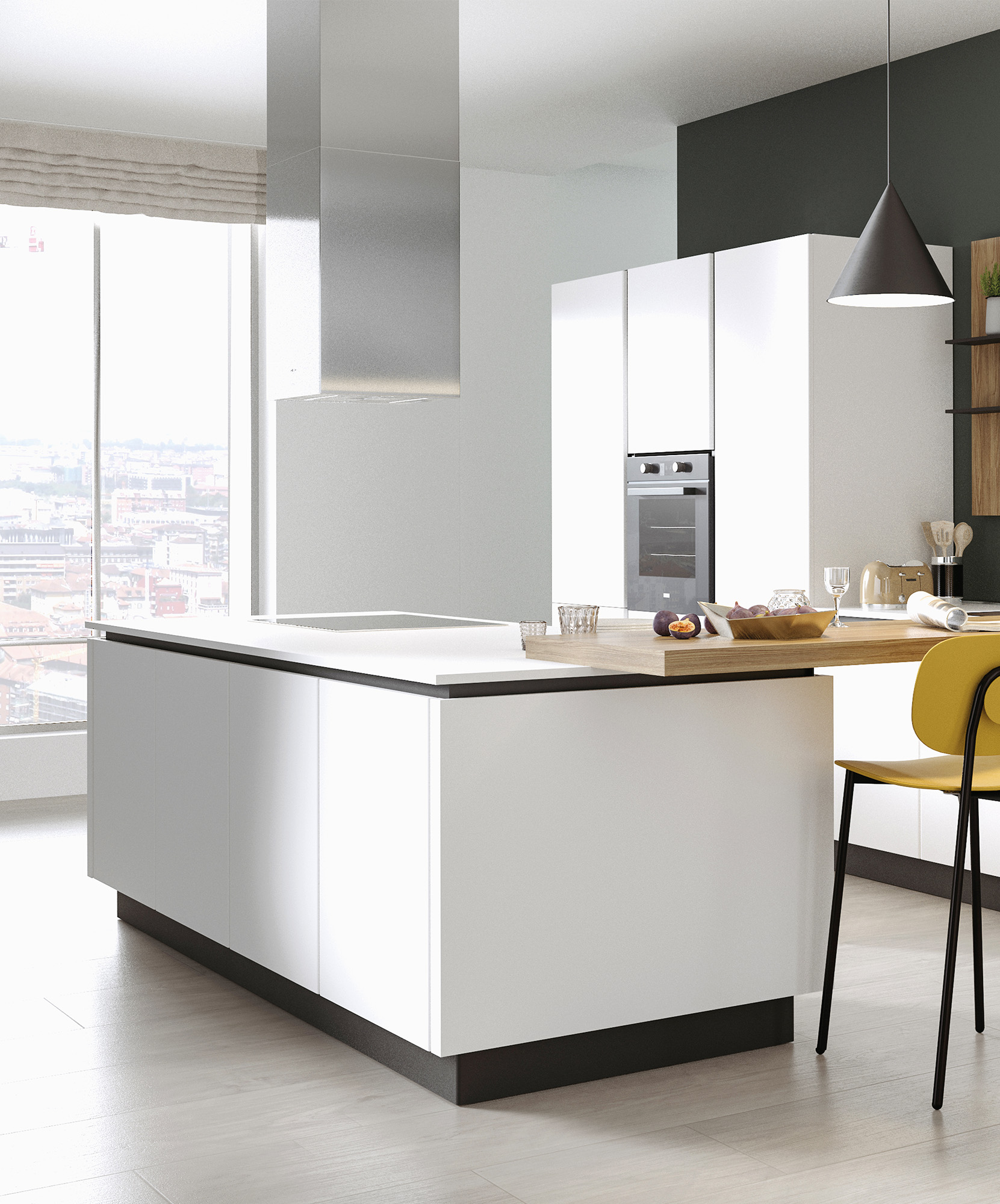 Cucina a isola bianca Pratica 2320 - La Casa Moderna