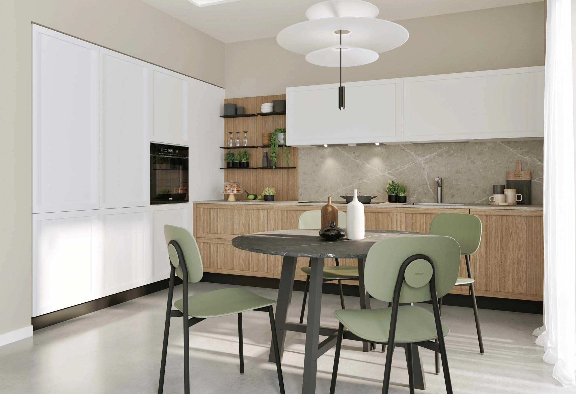 Cucina ad angolo bianca Pratica 2314 - La Casa Moderna