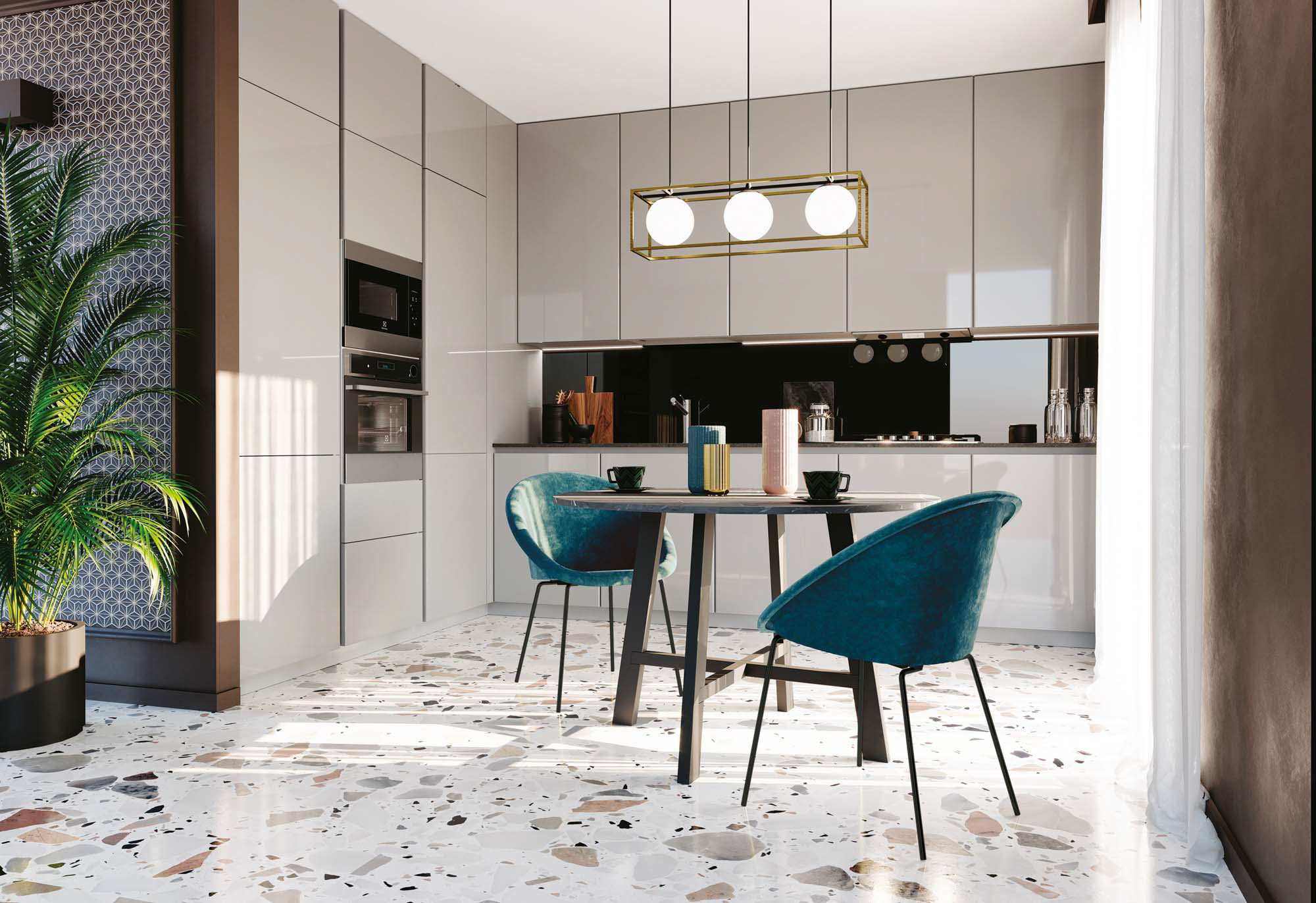 Cucina ad angolo lucida Pratica 2227 - La Casa Moderna