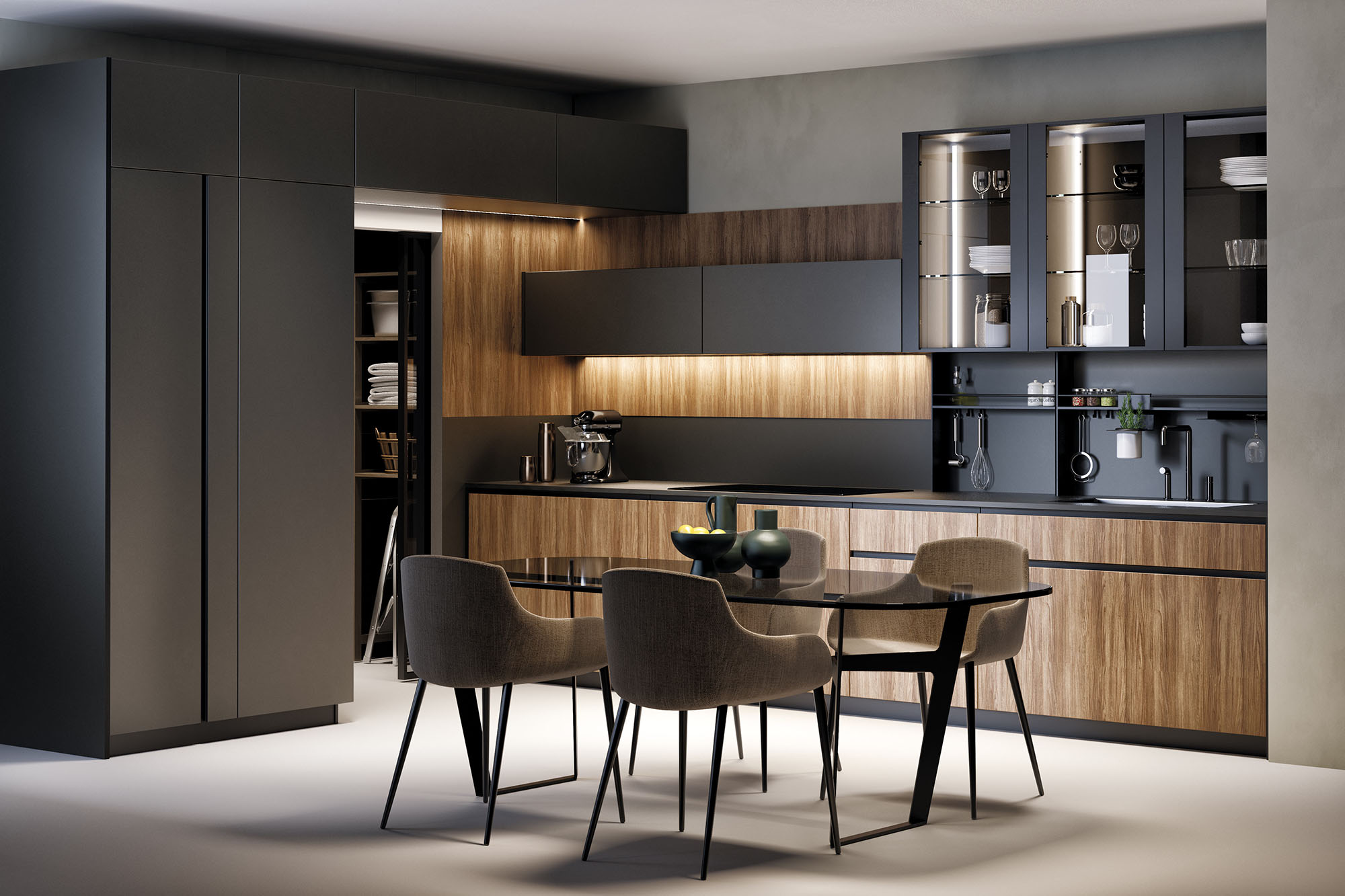 Cucina ad angolo con parete di chiusura Sistematica 2212 - La Casa Moderna