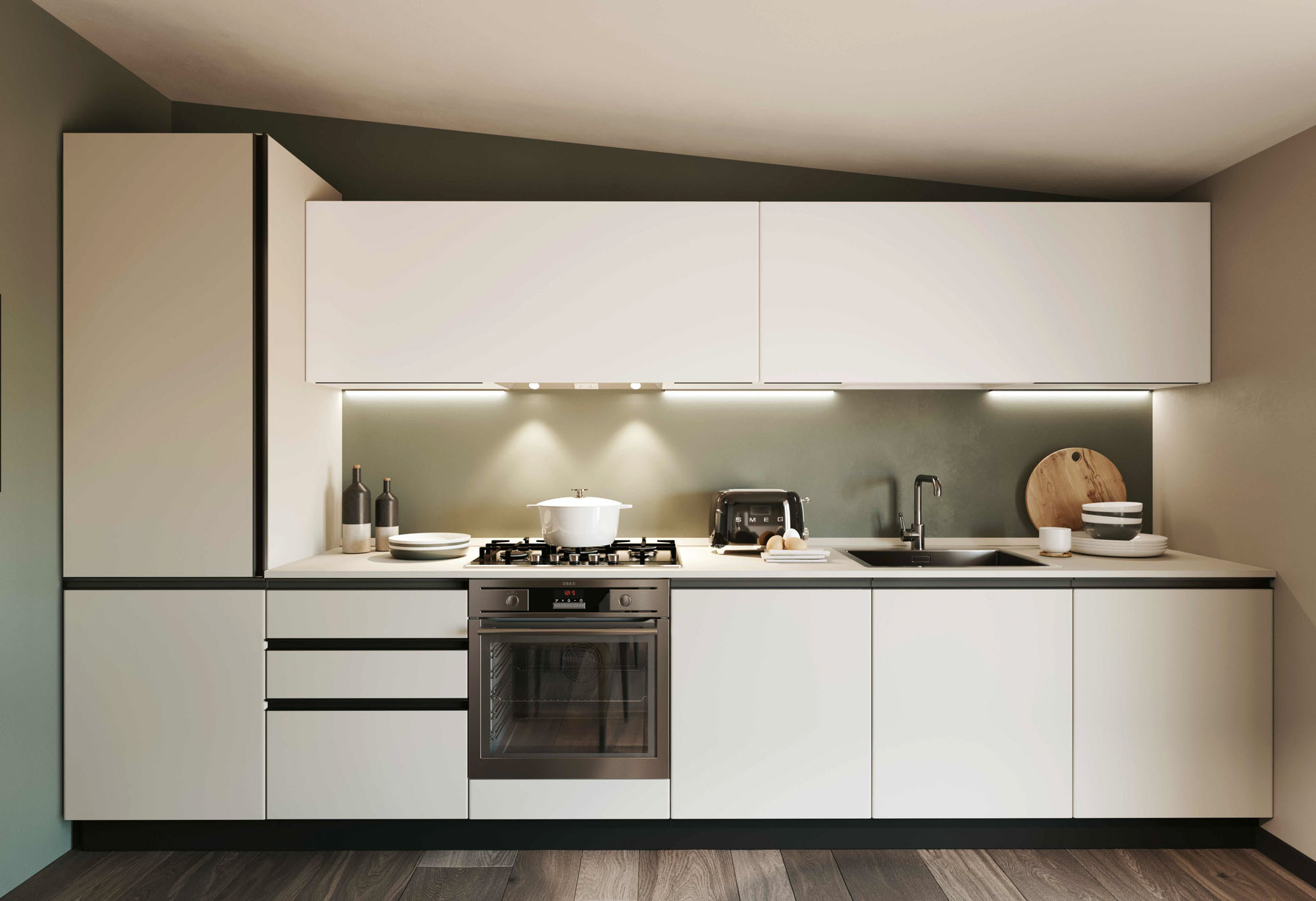 Cucina lineare in laminato - Pratica 2232