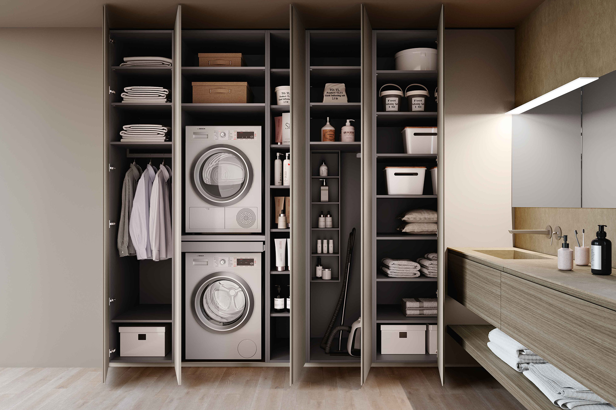 Armadio lavanderia su misura Flow 2603 - La Casa Moderna