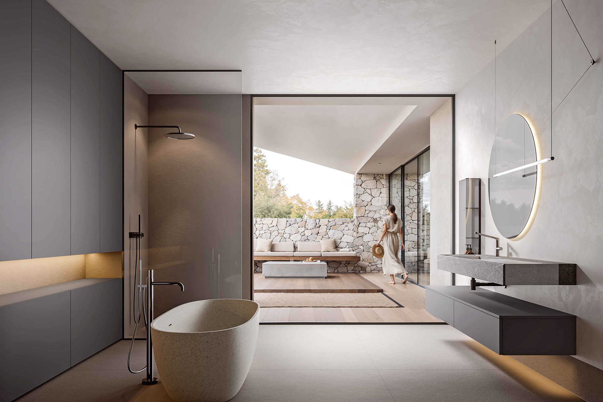 Bagno moderno con lavabo integrato edco1 - La Casa Moderna