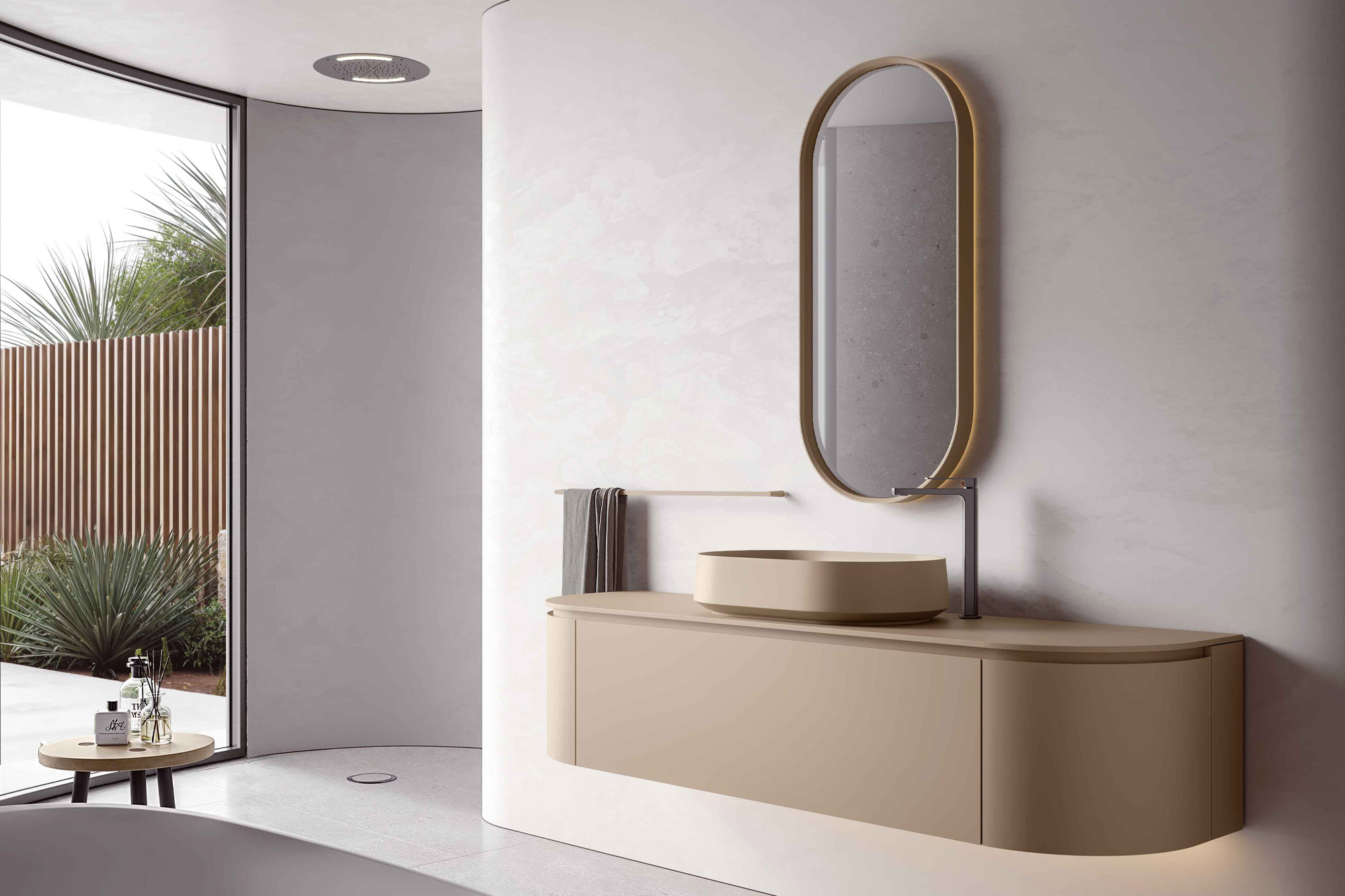 Bagno moderno con mobile curvo edcu-3 - La casa Moderna