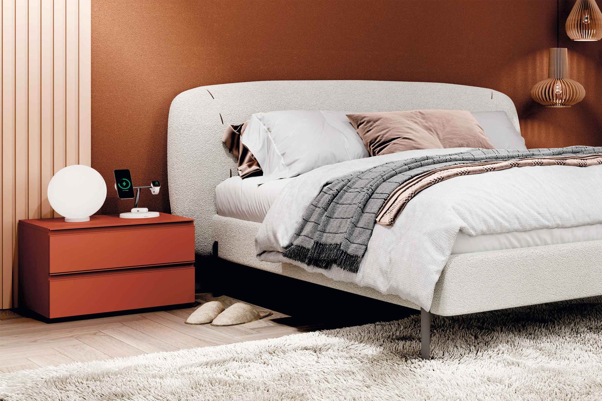 Comodino moderno con due cassetti olbr - La Casa Moderna