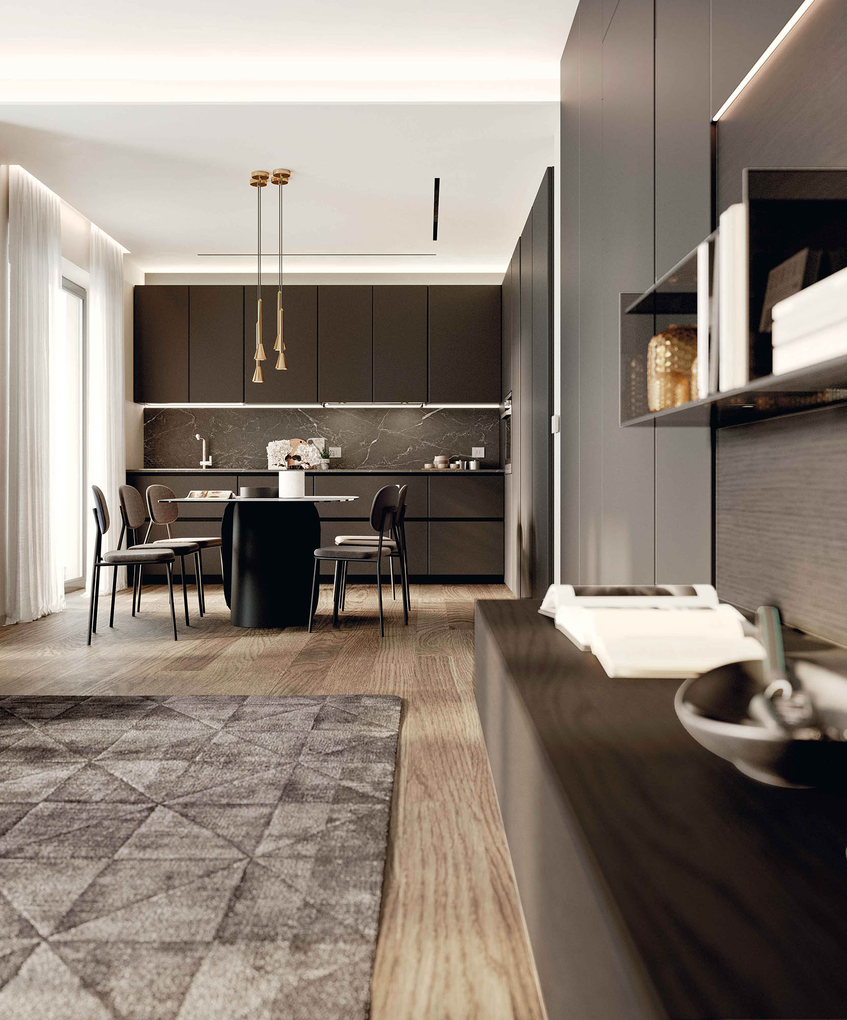 Cucina angolare con colonna walk in Pratica 2603n - La Casa Moderna