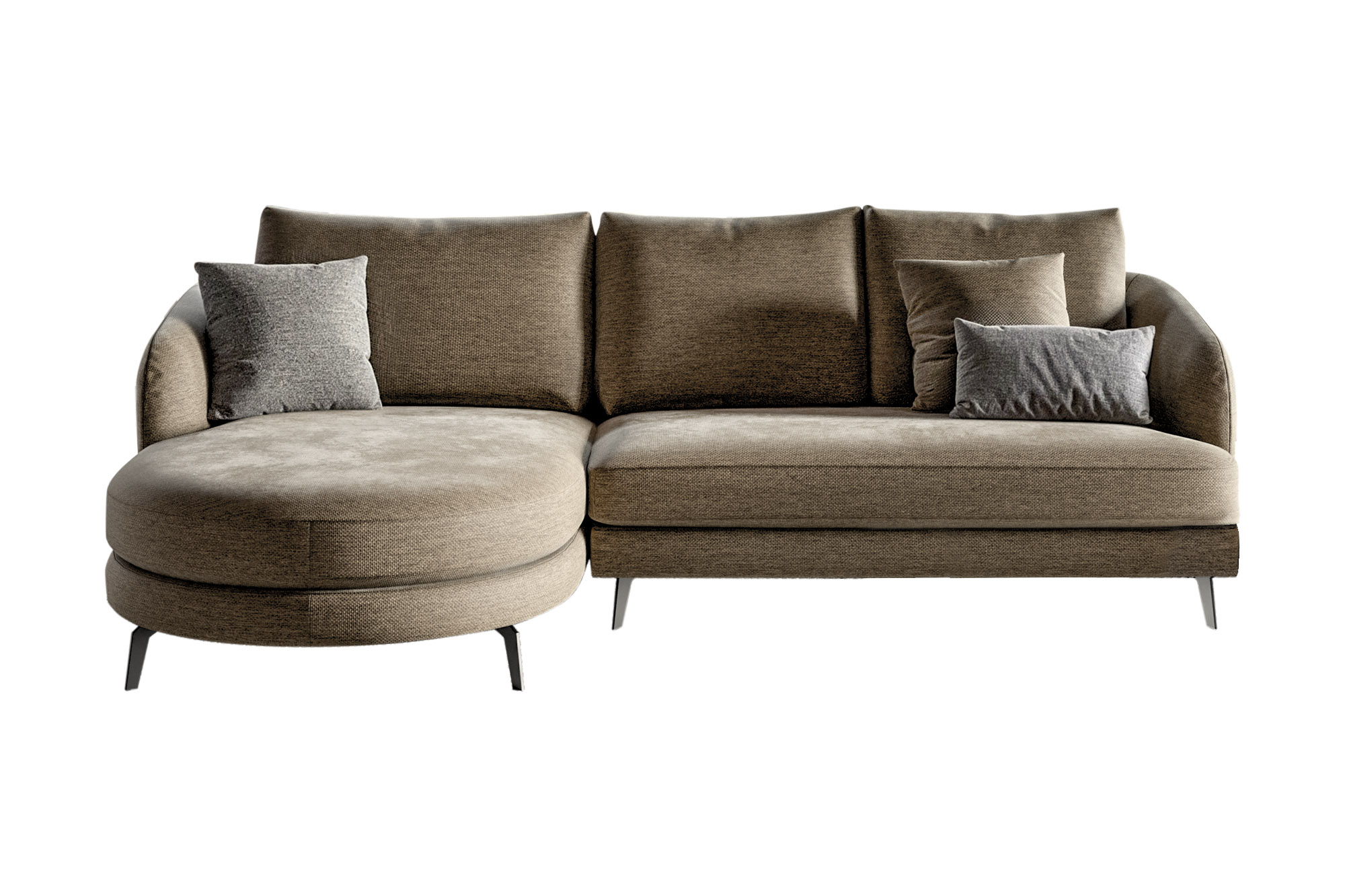 Divano componibile con penisola tonda Jack - La Casa Moderna