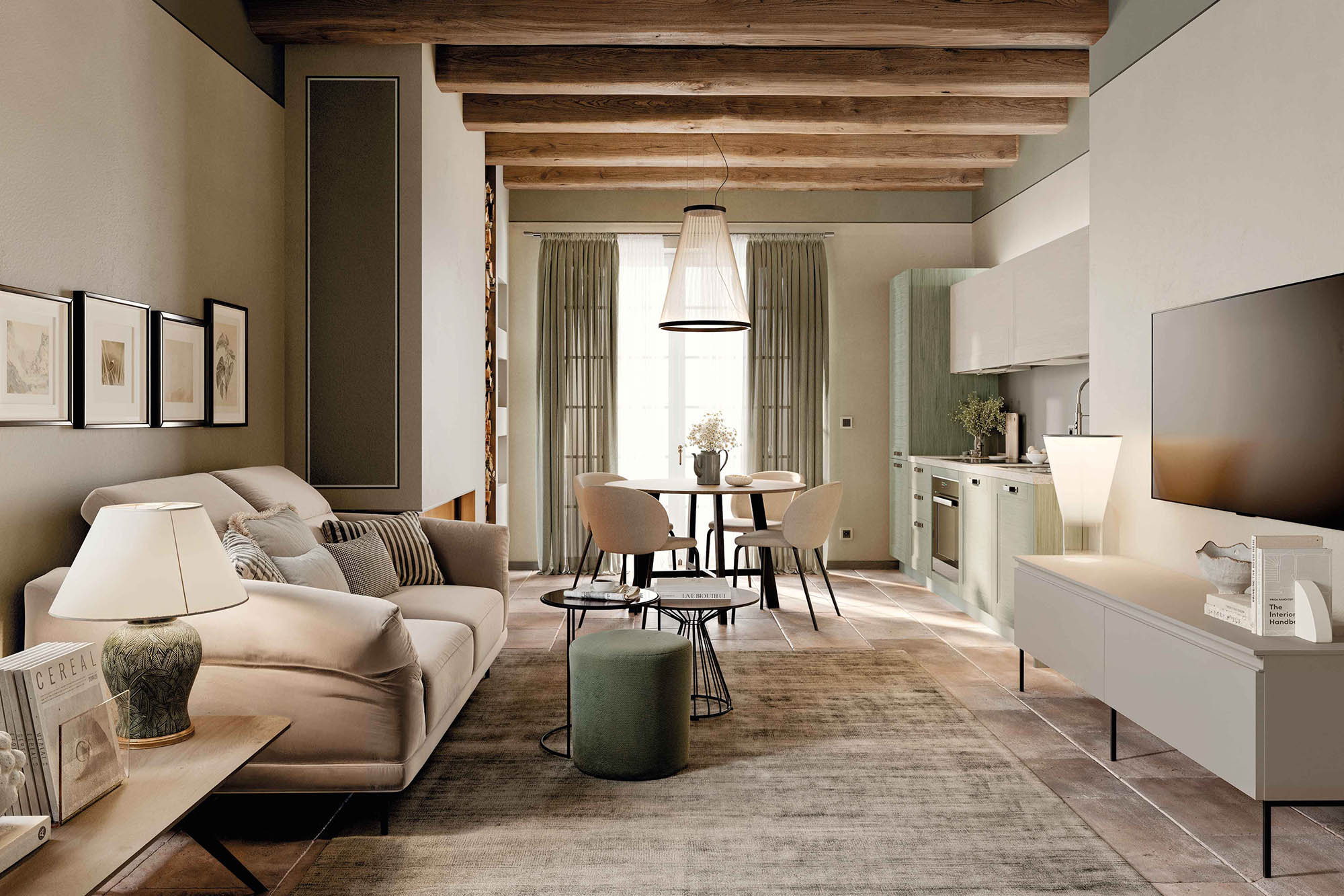 Divano lineare in tessuto con braccioli e poggiatesta regolabili Skira - La Casa Moderna