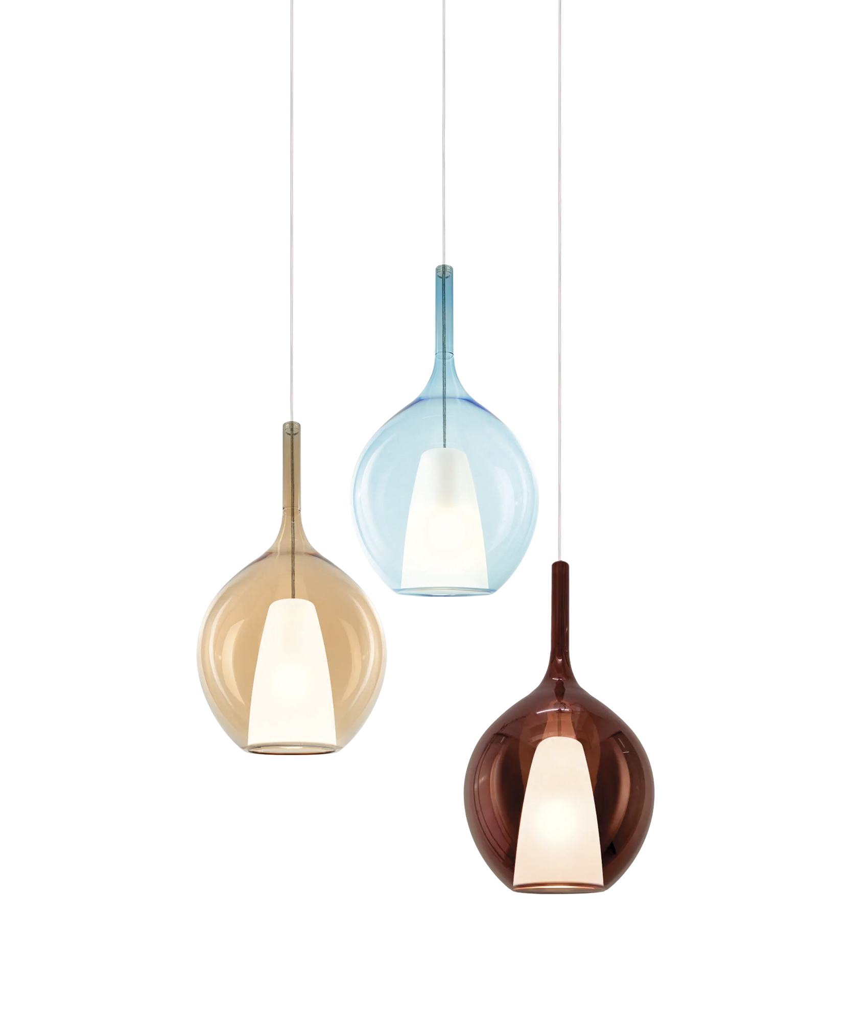 Lampada a sospensione in vetro soffiato idke - La Casa Moderna