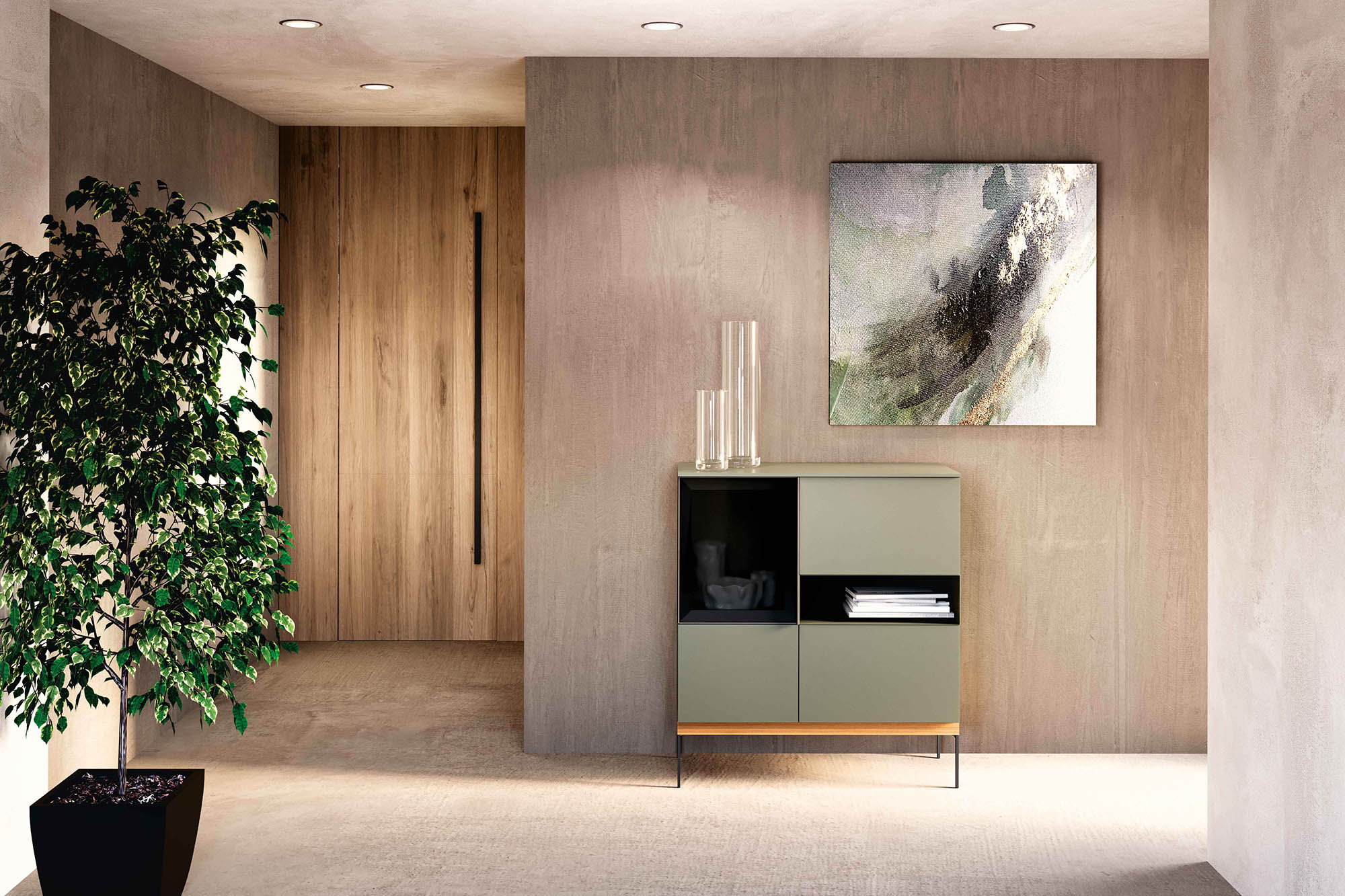 Madia con anta in vetro fumè Global Day 2603 - La Casa Moderna