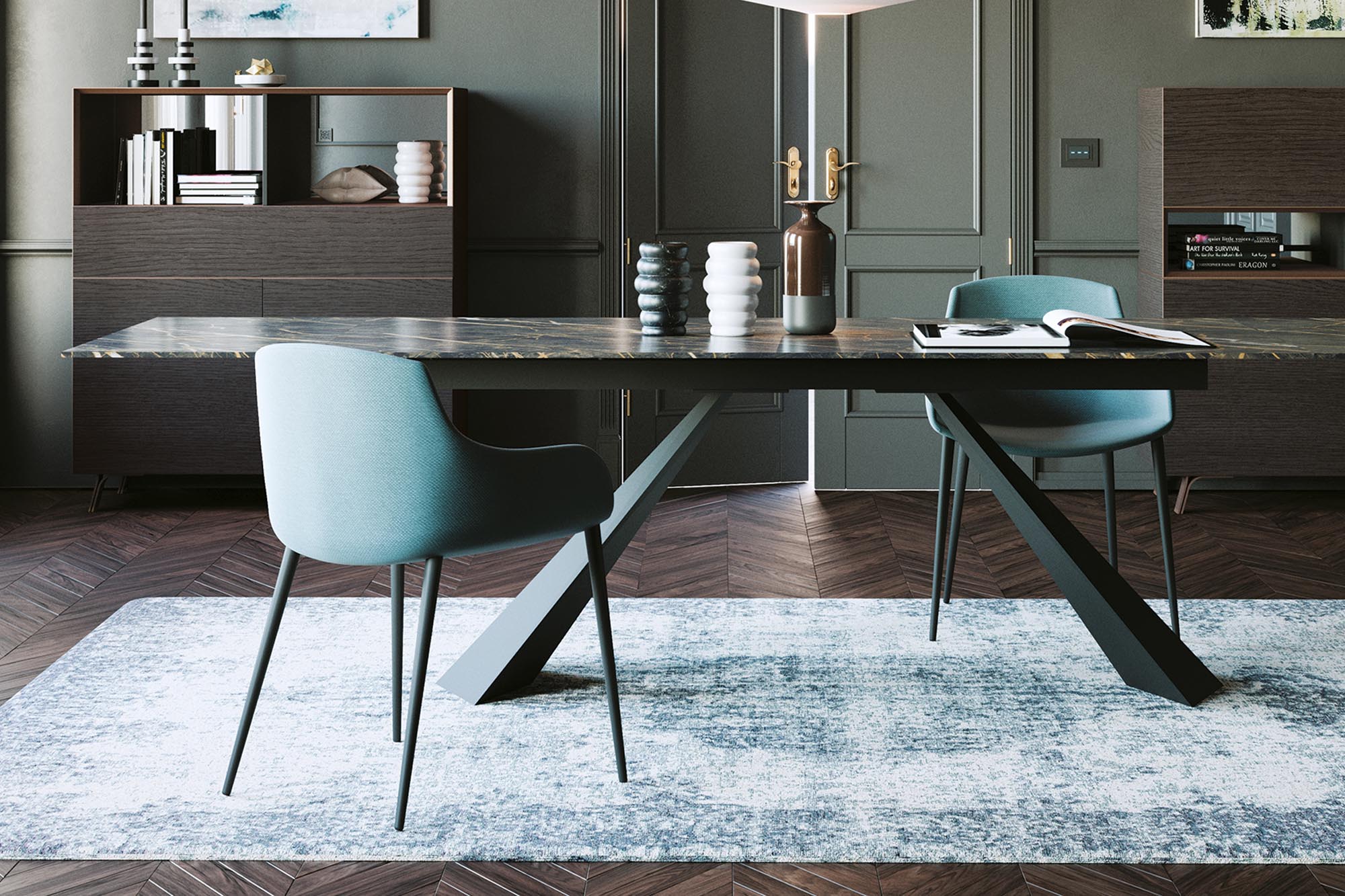 Poltroncina in tessuto p ecopelle zadu - La Casa Moderna