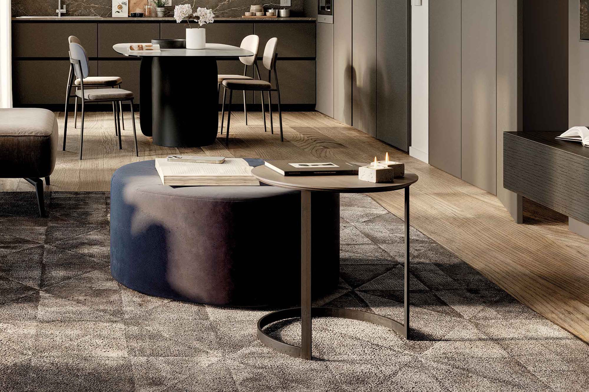 Tavolini rotondi effetto pietra Eryn - La Casa Moderna