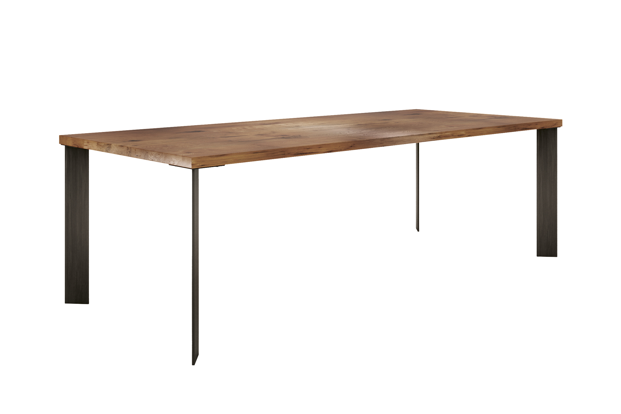 Tavolo in legno con gambe in ferro alla - La Casa Moderna