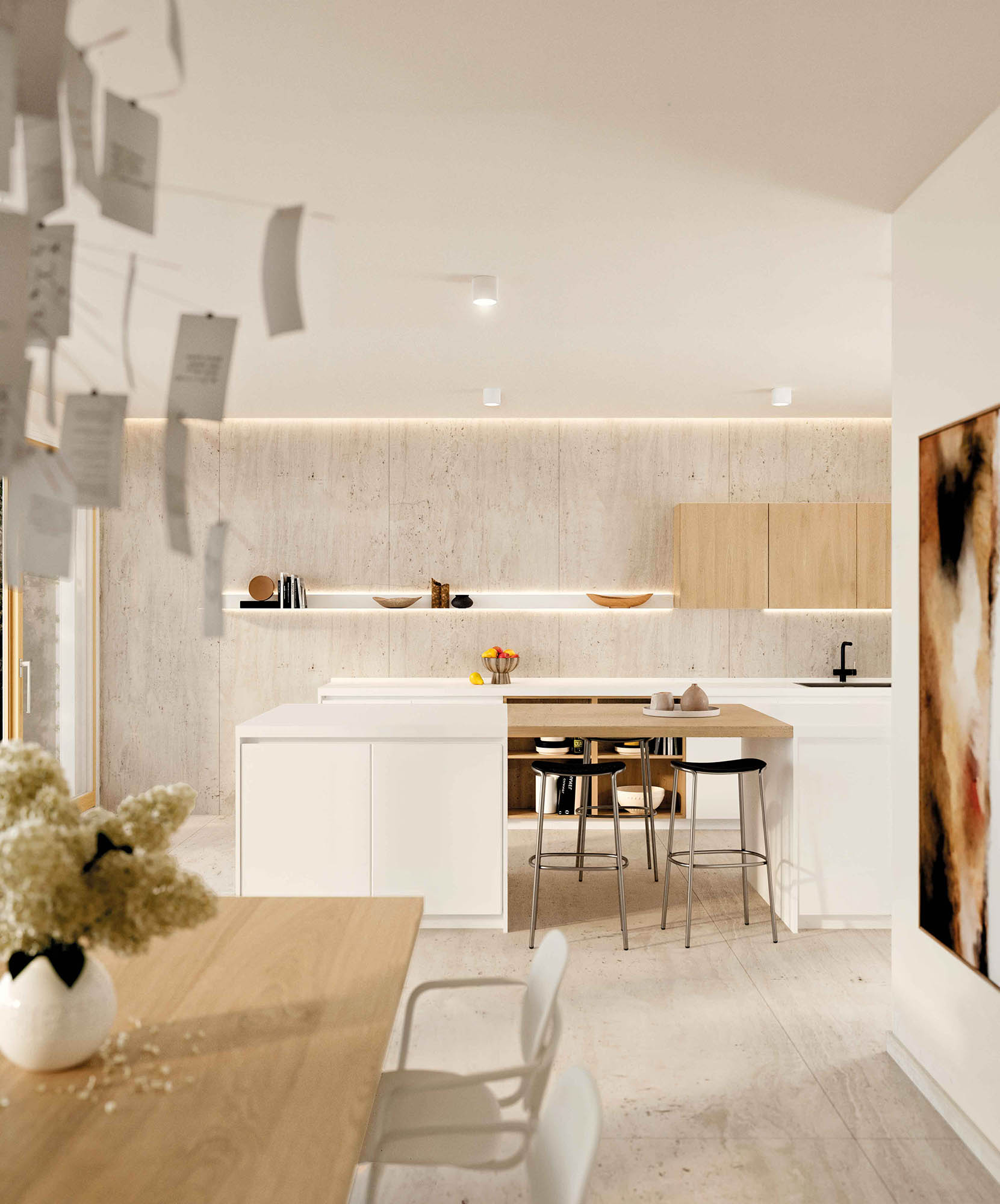 Cucina bianca con isola Pratica 2609 - La Casa Moderna